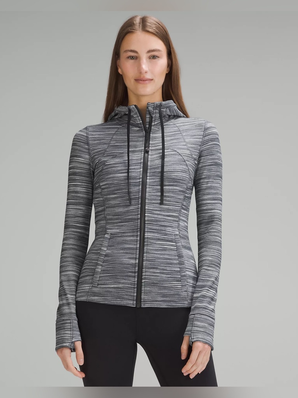 Lululemon Hooded Define Jacket Nulu
Heathered Black White Black 12 athleisure